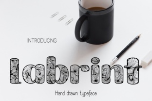 Labrint Decorative Floral Typeface for Editorial Design